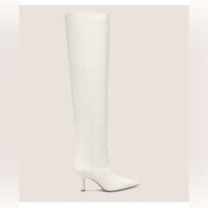 Stuart Weitzman Cream Women's Naomi 75 Leather Over-The-Knee Boots